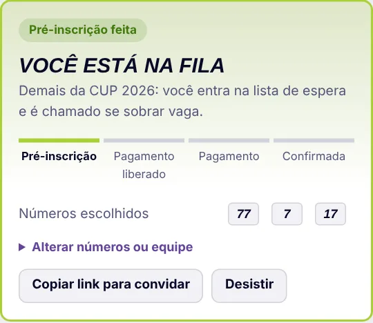 Pré-inscrição feita