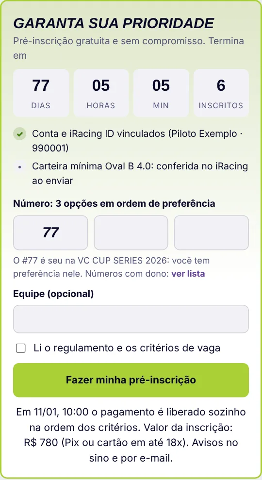 Formulário da pré-inscrição